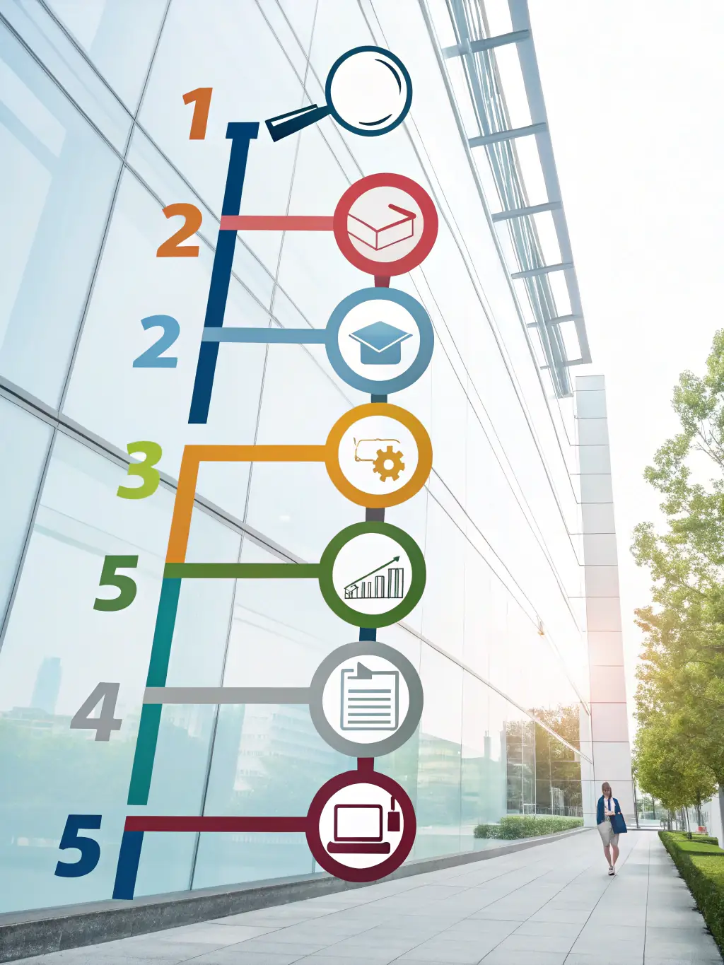 A visual representation of long-term career growth, showing an employee's progression within a company, reflecting HR Partnerzy's focus on sustainable employment.